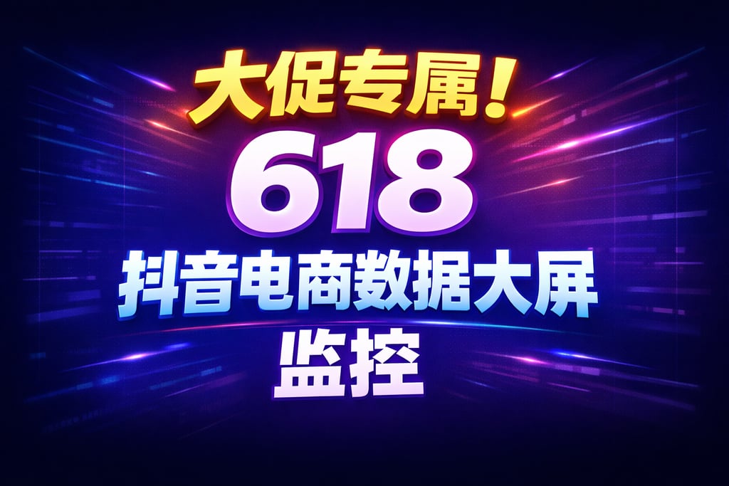 大促专属！618 抖音电商数据大屏，监控